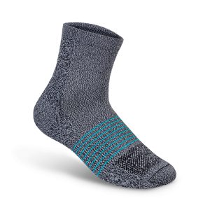 Compression Ankle Socks 20-30 mmHg - Gray/Teal Stripe