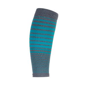 Compression Calf Sleeves Standard 15-20 mmHg - Gray/Teal Stripe