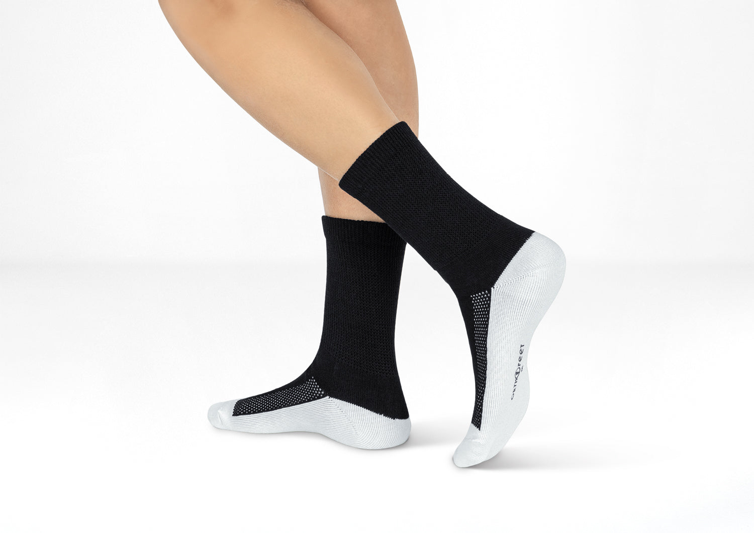 Padded Sole Diabetic Socks - Black - Image 2